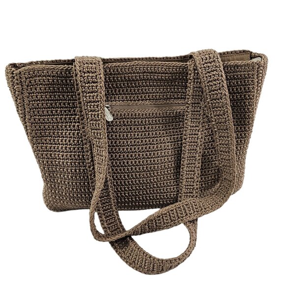 The SAK Crotchet Double Strap Brown Shoulder Handbag Purse - Picture 1 of 16